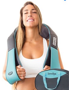 lot 1301 image: Shiatsu Back Shoulder and Neck Massager with Heat - Deep Tissue Kneading Pillow Massage - Back Massager, Shoulder Massager, Electric Full Body Massager, for Foot Leg - Gift