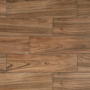 lot 1325 image: Daltile Baker Wood 6 in. x 24 in. Walnut Glazed Porcelain Floor and Wall Tile (14.55 sq. ft.Case), Brown 4 cases