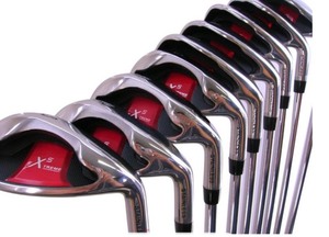 lot 1333 image: Extreme X5 Wide Sole iBRID Iron Set Complete 8-Piece Senior Ladies Iron Set (4-SW) Right Handed Lady Flex L Flex Club with Premium Ladies Arthritic Grip