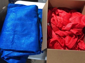 lot 1338 image: set of 2 Misc tarps. 1 orange 1 blue