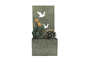 lot 1356 image: Jouben Bird Design Galvanized Wall Planter-Antique Metal Wall Mounted Galvanized Planter Bucket as Farmhouse Outdoor Decor for Eucalyptus Plants Succulent or Wall Flower Vase 16x8x5