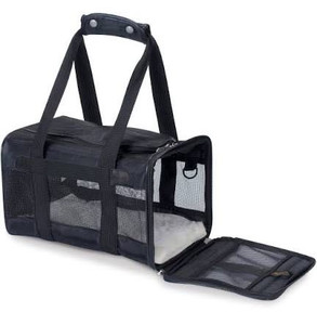 lot 1374 image: Black Mesh Collapsible Pet Carrier for Medium size pets
