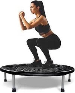 lot 1379 image: BCAN 38 Foldable Mini Trampoline, Fitness Trampoline with Safety Pad, Stable & Quiet Exercise Rebounder for Kids Adults IndoorGarden Workout Max 300lbs
