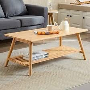 lot 1386 image: Coffee Table Newvante Cocktail Table Bamboo End Table Foldable TV TableSofa DeskCenter Table Side Table with Removal Storage Shelf for Living Room Furniture No Assembly Large Size 38.6 x 19.7