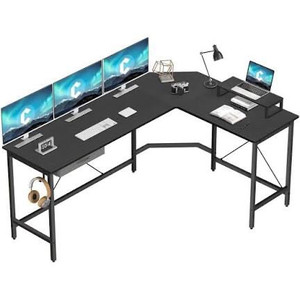 lot 1388 image: CubiCubi L Shaped Desk Computer Corner Desk, Home Office Gaming Table, Sturdy Writing Workstation with Small Table, Space-Saving, Easy to Assemble