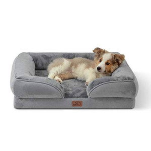 lot 1393 image: Bedsure Orthopedic Dog Bed for Medium Dogs - Waterproof Dog Bed Medium, Foam Sofa with Removable Washable Cover, Waterproof Lining and Nonskid Bottom Couch, Pet Bed