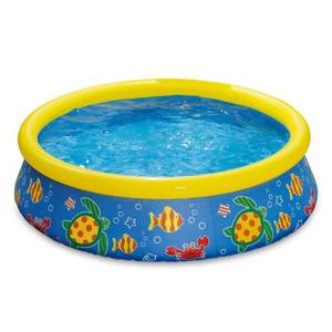 lot 5775 image: Summer Waves P1000515C167 5ft x 15in Inflatable Quick Set Pool w Ocean Print