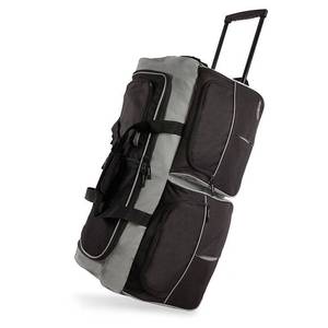 lot 5796 image: 30 Large Rolling Duffel Bag, Black