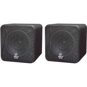 lot 5822 image: Pyle Home 4 200-watt Mini-cube Bookshelf Speakers (black)