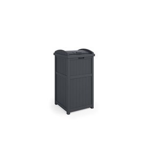 lot 5825 image: Suncast Trash Hideaway Outdoor 33 Gallon Garbage Waste Trash Can, Cyberspace