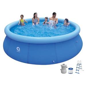 lot 5852 image: JLeisure 17809US 12Ft x 36 Prompt Set Inflatable Outdoor Backyard Swimming Pool with Ladder
