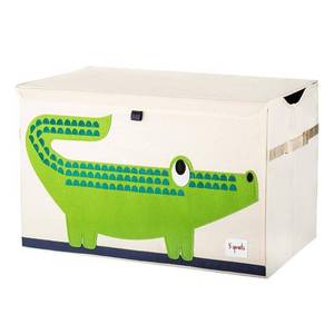 lot 5855 image: 3 Sprouts - Crocodile Collapsible Toy Chest Storage Bin for Kids Playroom