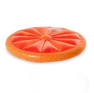 lot 5860 image: Swimline 60-Inch Inflatable Heavy-Duty Swimming Pool Orange Slice Float  9054