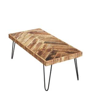 lot 5862 image: Mindful Living Rustic Mid Century Mango Wood and Iron Chevron Coffee Table