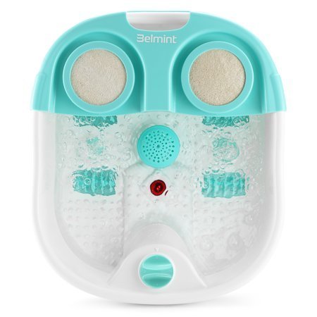 lot 105 image: Belmint Foot Spa Massager with Heat & Bubbles Vibration, Anti Slip Rubber Feet, Massage Rollers