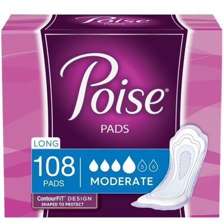 lot 137 image: Poise Pads Womens Moderate - Long Postpartum Incontinence Pads, 108 Count
