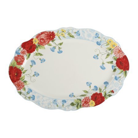 lot 203 image: The Pioneer Woman Sweet Rose 21-Inch Oval Serving Platter