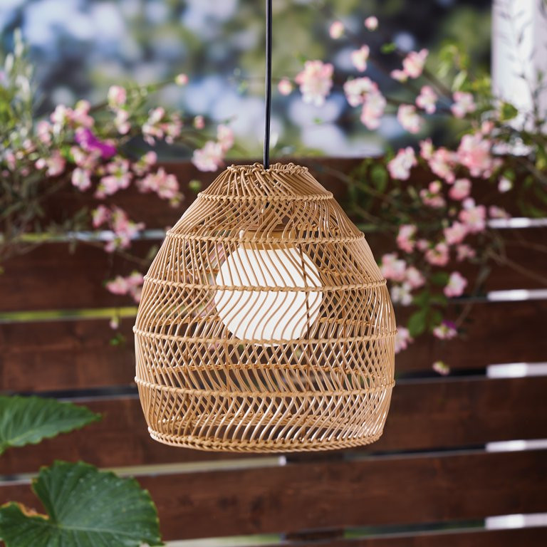 lot 228 image: Better Homes and Gardens 12.8 8 Lights Natural PE Woven Pendant