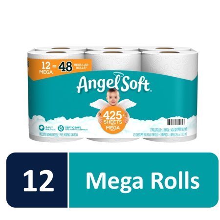 lot 237 image: Angel Soft Toilet Paper, 12 Mega Rolls
