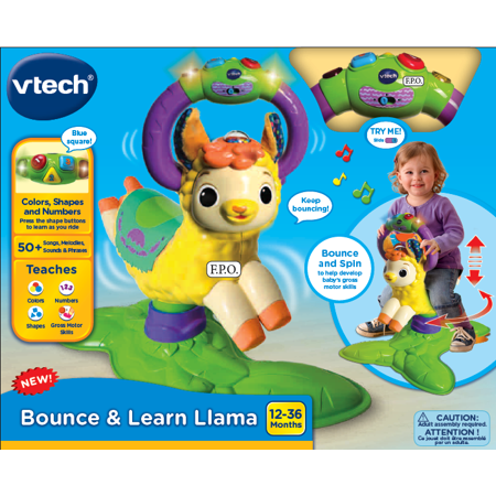 lot 240 image: VTech Bounce and Discover Llama Interactive Indoor Ride-On Toyl