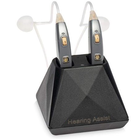 lot 259 image: Hearing Assist Rechargeable Hearing Aid for Both Ears, FDA Registered HA 302 Model with Charging Case, Behind-the-Ear Hearing Aids, Grey