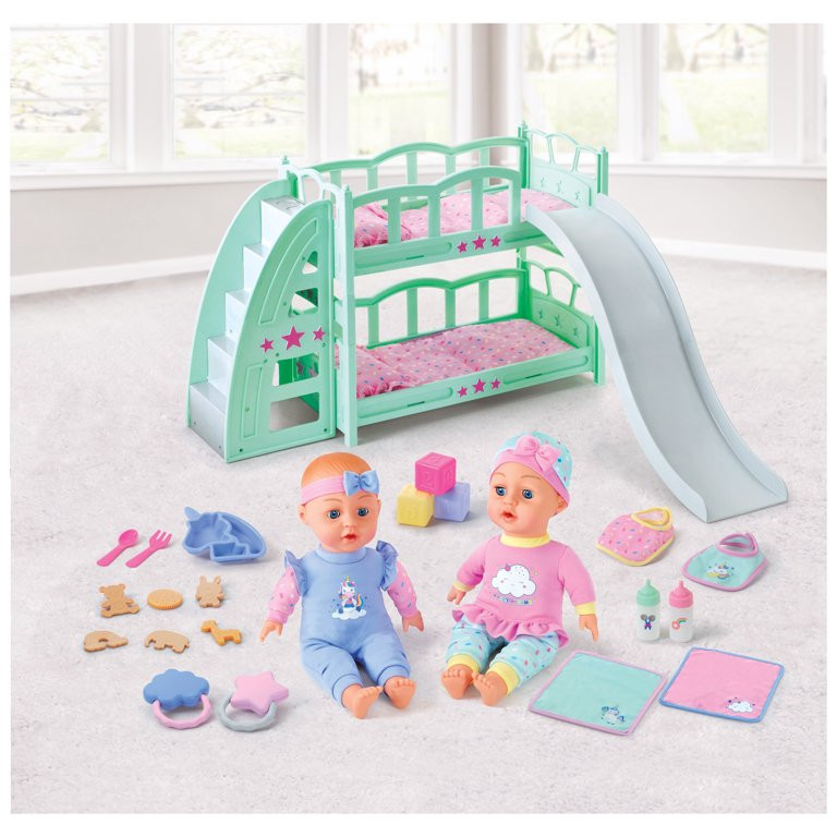 lot 314 image: My Sweet Love Deluxe Bunk Bed Doll Playset, 36 Pieces, 14 Dolls