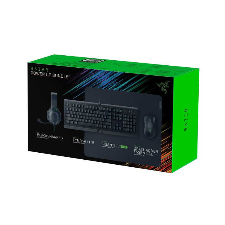 lot 321 image: Razer Power Up Gaming Bundle V2 - Cynosa Lite, Gigantus V2 L, DeathAdder Essential, BlackShark V2 X