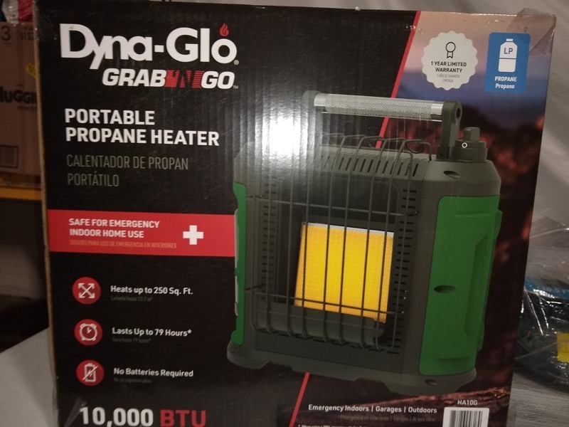 lot 350 image: Dyna-Glo Grab N Go XL Portable Heater 18,000 BTU Propane (LP) Recreational Radiant Heater