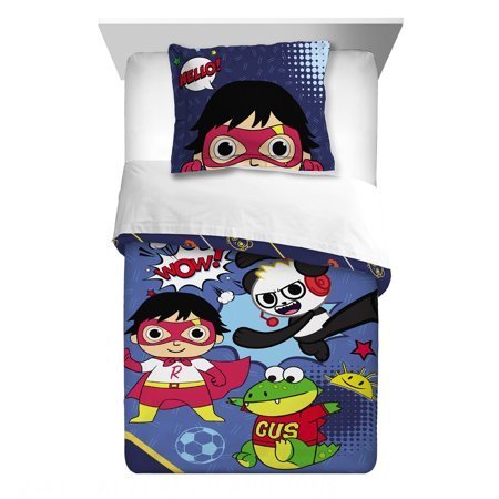 lot 371 image: Ryans World 2-Piece Comforter and Sham Set, Kids Bedding, TwinFull, Red Titan