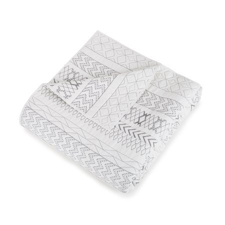 lot 374 image: Better Homes & Gardens Embroidery Stripe Quilt King, Gray