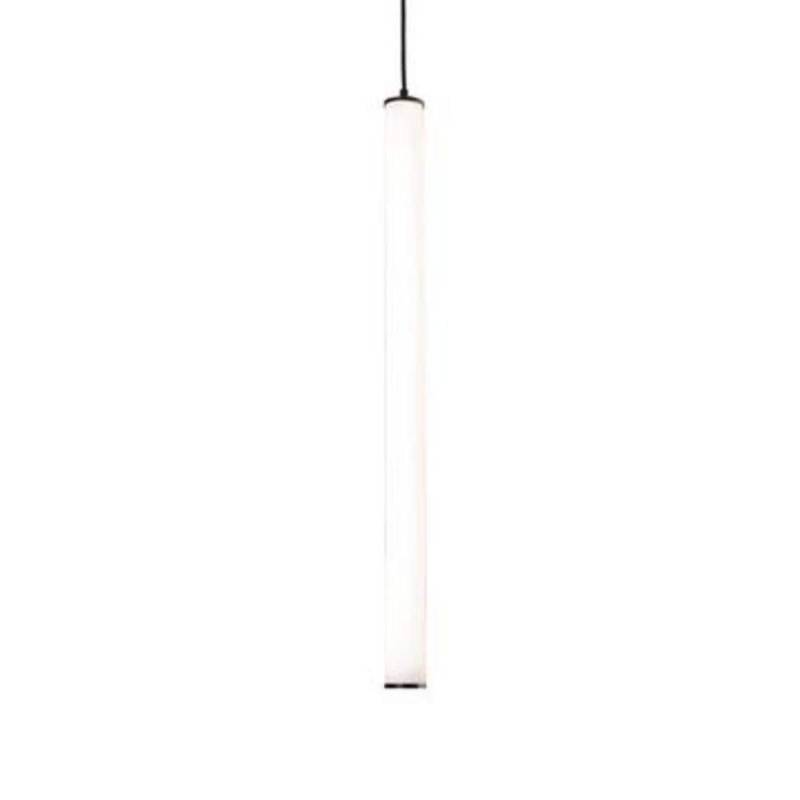 lot 40230 image: AFX Caden 225-Watt Integrated LED Black Pendant With White Acrylic Shade