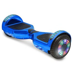 lot 20250 image: TPS Power Sports Electric Hoverboard Self Balancing Scooter for Kids and Adults Hover Board with 6.5 Wheels Built-in Bluetooth Speaker Bright LED Lights UL2272 Certified (Chrome Blue)