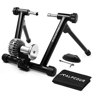 lot 20262 image: Alpcour Fluid Bike Trainer Stand for Indoor Riding � Portable Stainless Steel Indoor Trainer, Noise Reduction, Progressive Resistance, Dual-Lock System � Stationary Exercise for Road & Mountain Bikes