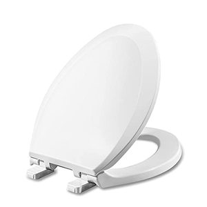 lot 20274 image: Elongated Toilet Seat with Lid, Quiet Close, Fits Standard Elongated or Oblong Toilets, Slow Close Seat and Cover, Oval, White