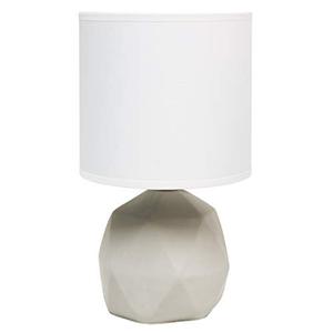 lot 20283 image: Simple Designs LT2060-WHT Geometric Concrete Table Lamp, White