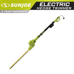 lot 20300 image: Sun Joe - SJH902E Electric Telescoping Pole Hedge Trimmer  21-Inch  4 Amp - Green