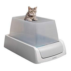 lot 20315 image: PetSafe ScoopFree 2nd Generation Top-Entry Covered Self Cleaning Cat Litter Box System - Includes Automatic Cat Litter Box with Lid, Disposable Litter Tray and 4.5 lb Premium Blue Crystal Cat Litter