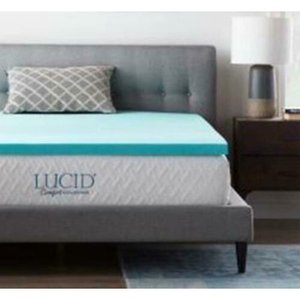 lot 20321 image: LUCID 2 5 Zone Gel Memory Foam Mattress Topper - Queen