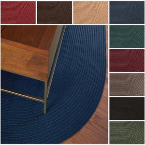 lot 20336 image: Deep Green Rhody Rug Madeira Indoor Outdoor Braided Rounded Area Rug