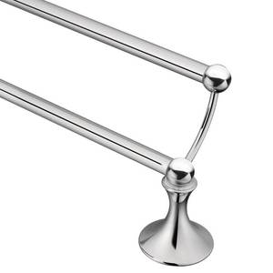 lot 22318 image: Moen Lounge Chrome 24 Double Towel Bar