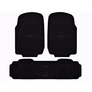lot 22328 image: Zone Tech Extra Heavy Duty Rubber Floor Mats 3 Piece Set Black All Weather Armor