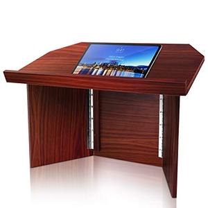lot 22345 image: Foldable Desktop Lectern Podium Stand-Portable Folding Tabletop Desk Teacher Speaker Lecture Classroom Presentation Stand, Laptop Computer Book Holder-Pyle PLCTND41