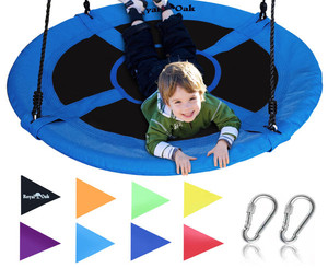 lot 22363 image: Giant Saucer Swing in Elite Blue with Bonus Carabiners and Flags