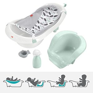 lot 22383 image: Fisher-Price 4-In-1 Sling N Seat Tub � Climbing Leaves, Convertible Baby to Toddler Bath Tub with Support and Seat