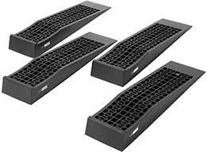 lot 22386 image: VIVOHOME Car Service Ramps Low Profile Plastic 6 Ton Race Truck Ramps for Oil Changes Wheels Lift Maintenance Pack of 2