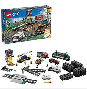 lot 1679 image: $$ LEGO City Cargo Train 60198 Remote Control Train Building Set with Tracks for Kids, Top Present for Boys and Girls (1226 Pieces) - Retail $230