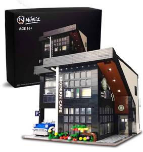 lot 1682 image: $$ Nifeliz Street Modern Cafe MOC Building Blocks and Engineering Toy, Construction Set to Build, Model Set and Assembly Toy for Teens and Adult (2926Pcs) - Retail $130