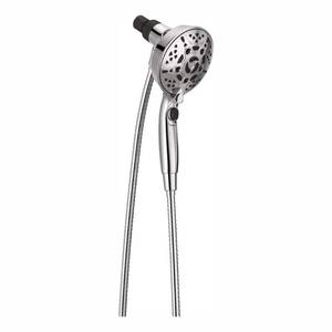 lot 4749 image: Delta SureDock 7-Spray 5 in. Single Wall Mount Handheld H2Okinetic Shower Head in Chrome, Grey