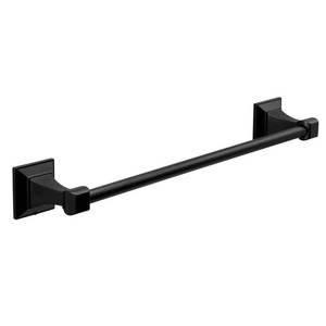 lot 4750 image: Lot of 2 Glacier Bay Lorent Towel Bars in Matte Black, 18 & 24