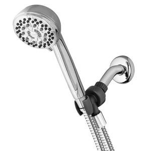 lot 4755 image: Waterpik 6-Spray Patterns with 1.8 GPM 3.5 in. Wall Mount Handheld Shower Head in Chrome, Grey